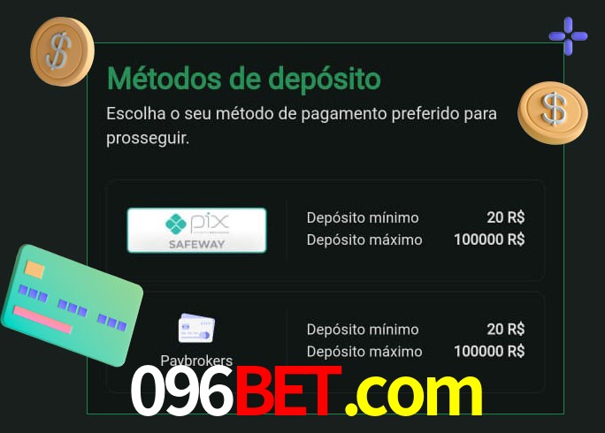 O cassino 096bet.com oferece uma grande variedade de métodos de pagamento